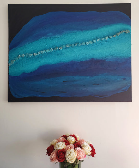 Crystal Islands in the ocean 80x100 cm