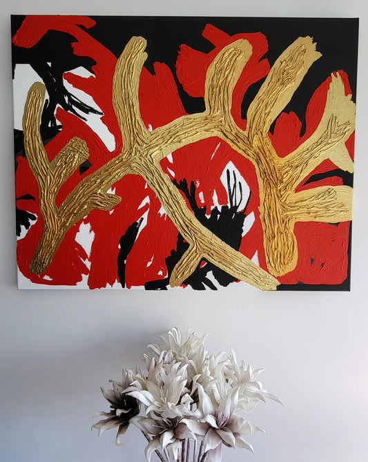 Golden Branches 80x100 cm